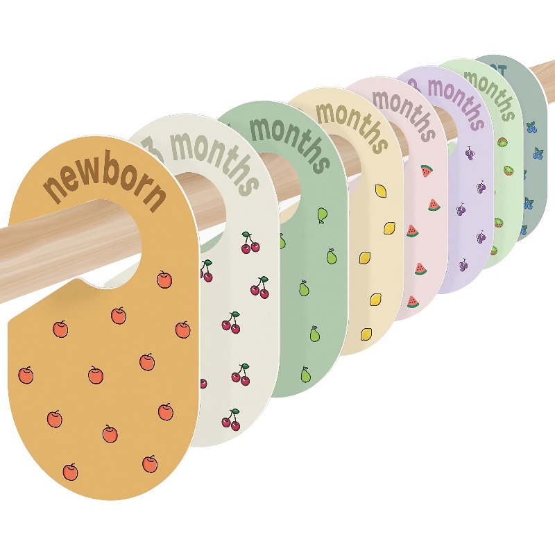 Baby Nursery Wardrobe - ที่กั้นตู้เสื้อผ้าเด็ก 8 ชิ้น ที่จัดระเบียบเสื้อผ้าเด็กอ่อน ที่แบ่งขนาดตู้เสื้อผ้า ที่แขวนเสื้อผ้าเด็กแรกเกิด