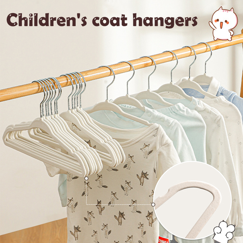 Baby Nursery Wardrobe - 10/20pcs กํามะหยี่แขวนลื่น Rotin แขวนเสื้อผ้าเด็กแบบพกพาเด็ก Closet Organizer