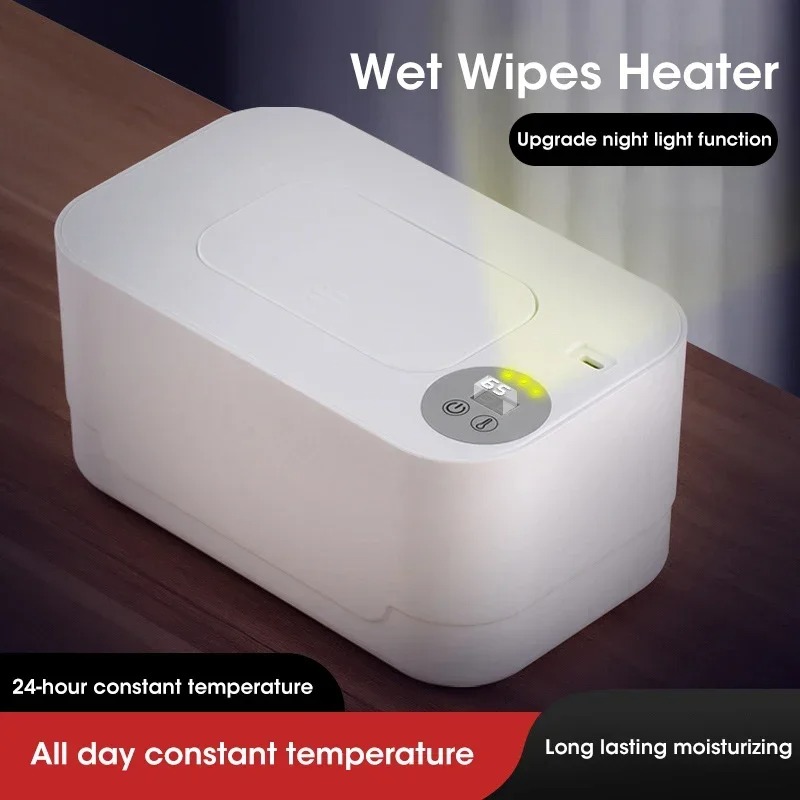 Baby Nursery Home - เครื่องอุ่นผ้าเช็ดทำความสะอาดเด็กแบบพกพา ชาร์จด้วย USB ให้ความร้อนเร็ว พร้อมหน้าจอ LED