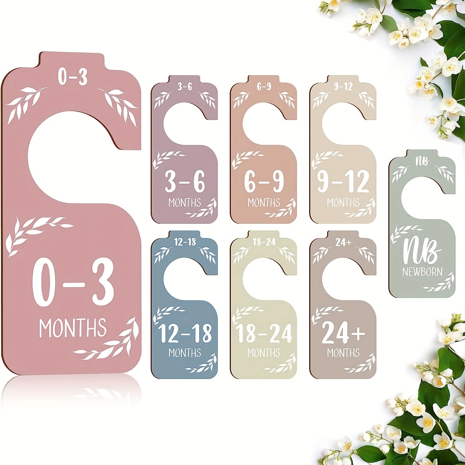 Closet Organizer Baby - 8 ชิ้นไม้ Baby Closet แบ่งสําหรับเสื้อผ้าเด็ก Organizer,