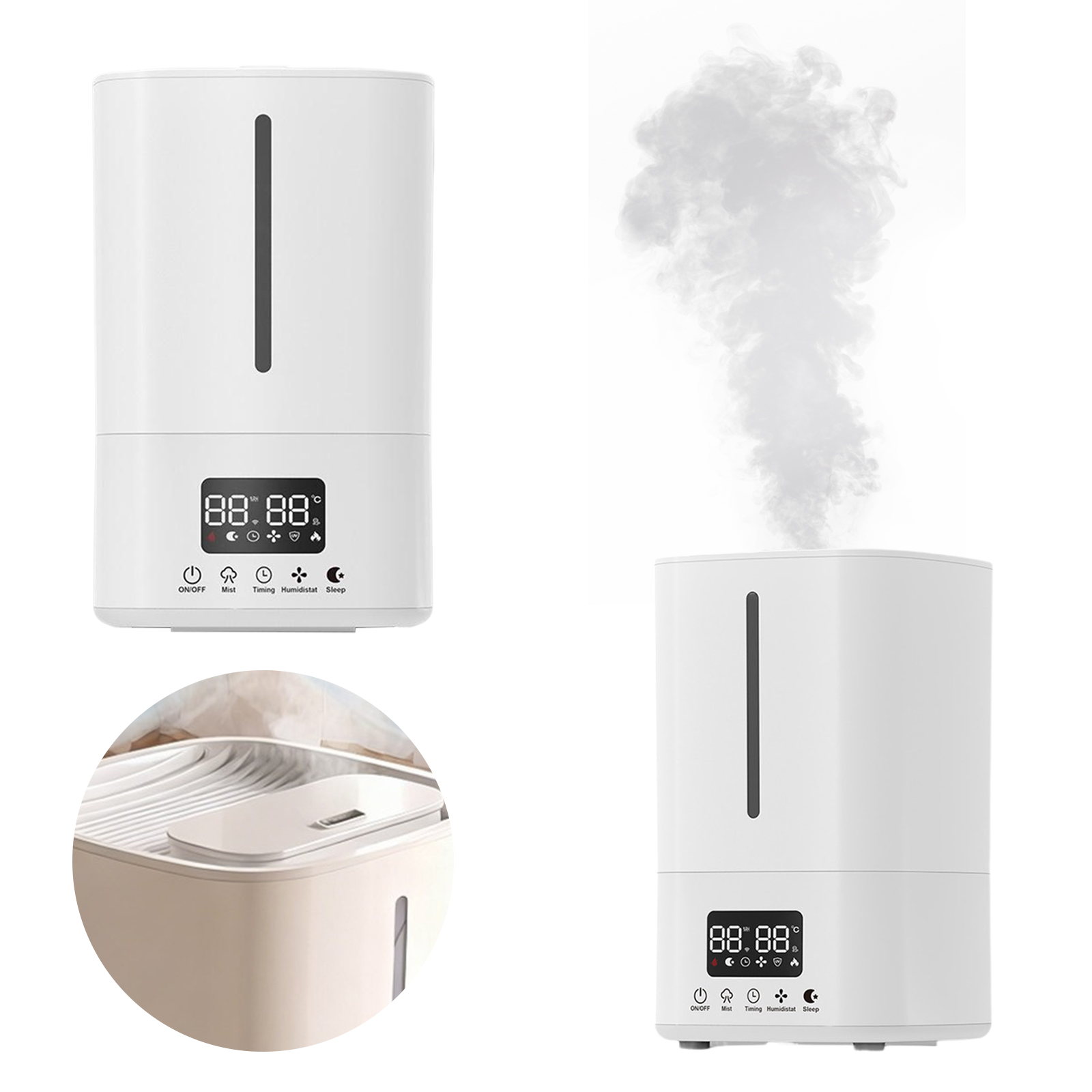 Baby Nursery Air Purifier - เครื่องเพิ่มความชื้นอัจฉริยะ 5 ลิตร พร้อมเครื่องฟอกอากาศ เครื่องเพิ่มความชื้นแบบพ่นไอน้ำเย็น เติมน้ำด้านบน