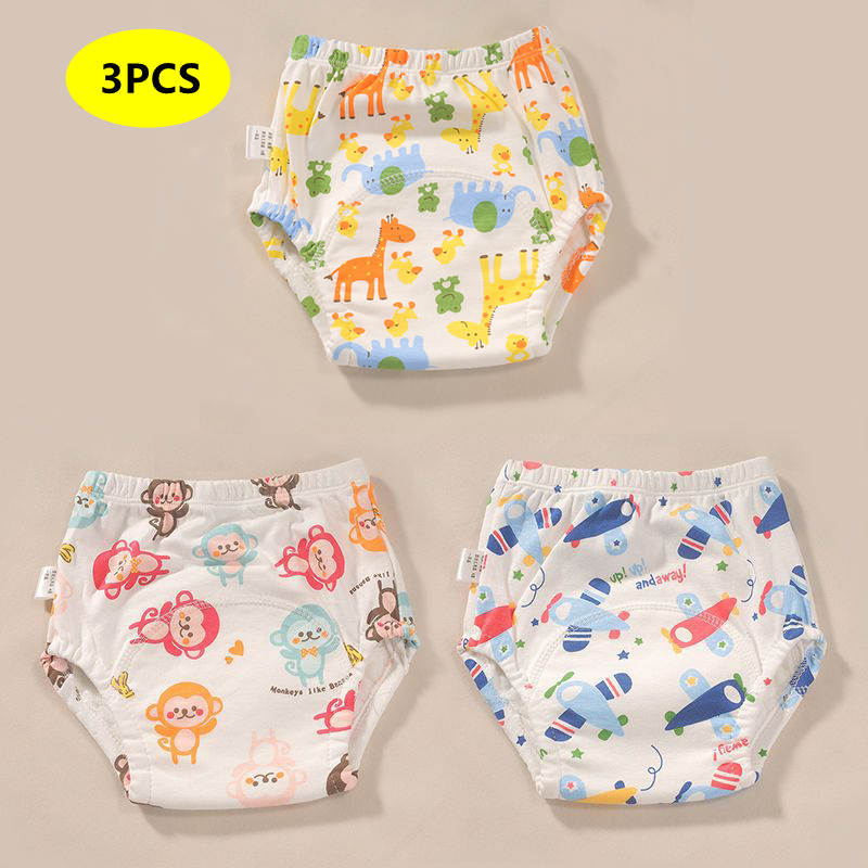 Diaper Pail Odor - ทารกแรกเกิดการฝึกอบรมกางเกงกางเกงขาสั้นเด็กสีทึบล้างทําความสะอาดได้ชุดชั้นในเด็กทารกผ้าอ้อมผ้าReusable Nappiesทารกกางเกง