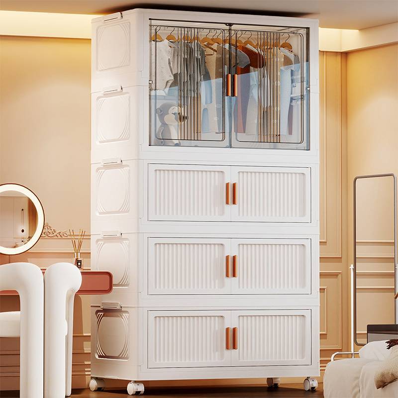 Closet Organizer Baby - ตู้เก็บของพับได้สำหรับเสื้อผ้าเด็ก ตู้เสื้อผ้าหลายชั้นสำหรับใช้ในบ้าน ไม่ต้องประกอบ ตู้เก็บของใช้งานง่าย
