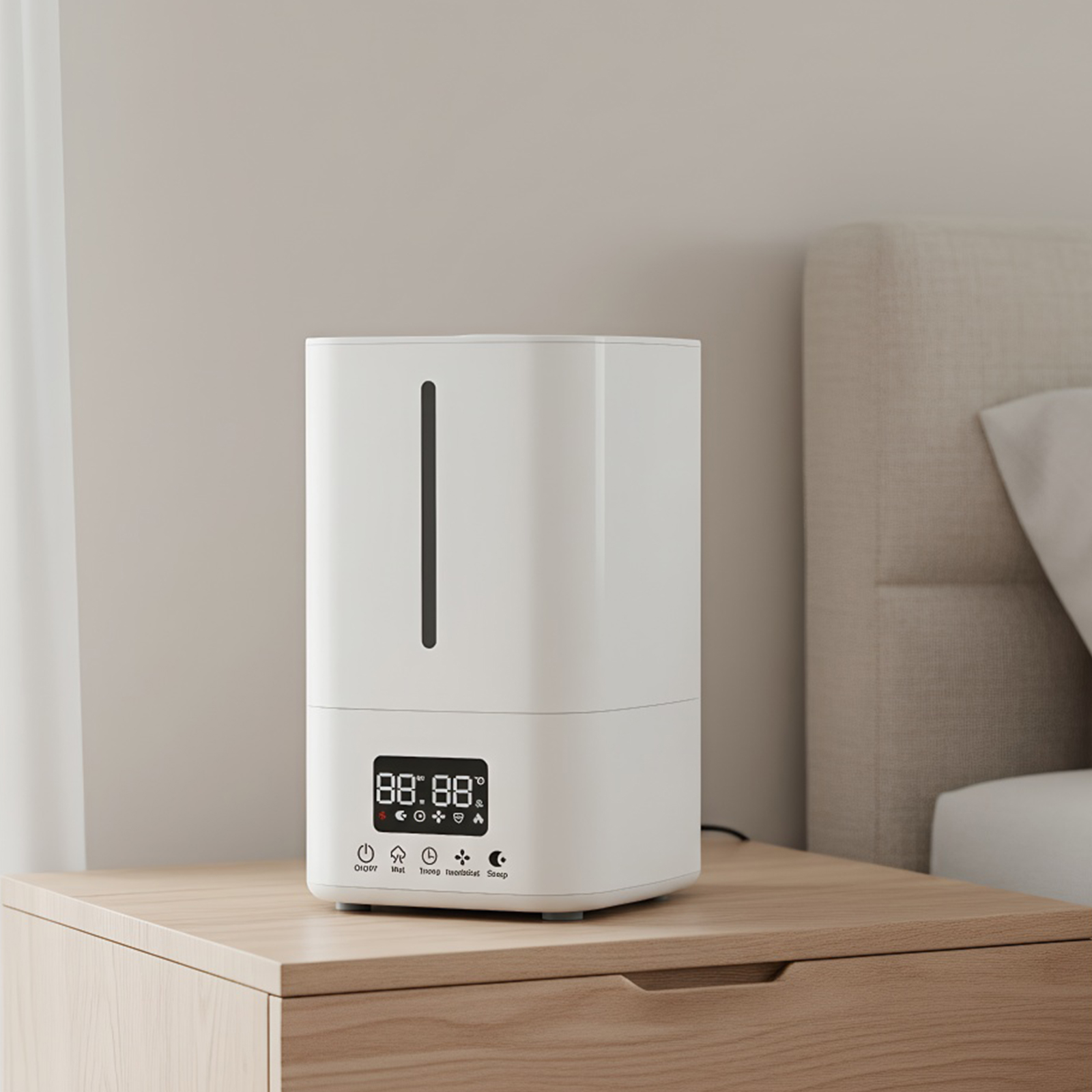 Baby Nursery Air Purifier - เครื่องเพิ่มความชื้นอัจฉริยะ 5 ลิตร พร้อมเครื่องฟอกอากาศ เครื่องเพิ่มความชื้นแบบละอองเย็น เติมน้ำด้านบน