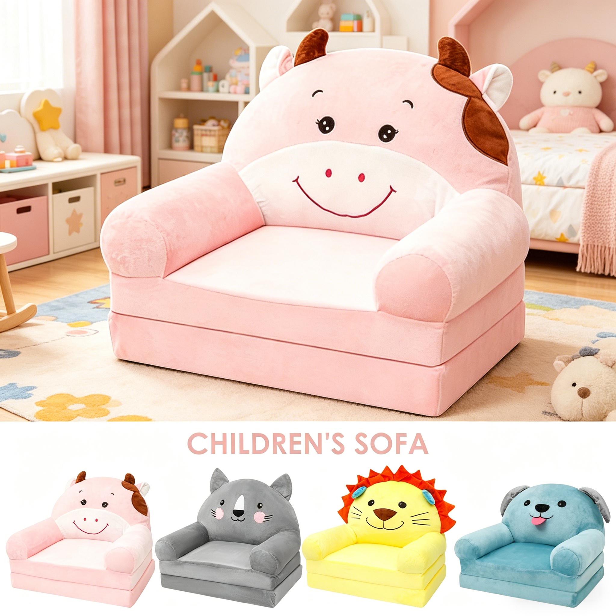 Baby Nursery Chair - โซฟาเด็กพับได้ ลายการ์ตูน เก้าอี้นั่งเด็ก บุโฟม โซฟาเด็กเล็กสำหรับนอน อ่านหนังสือ