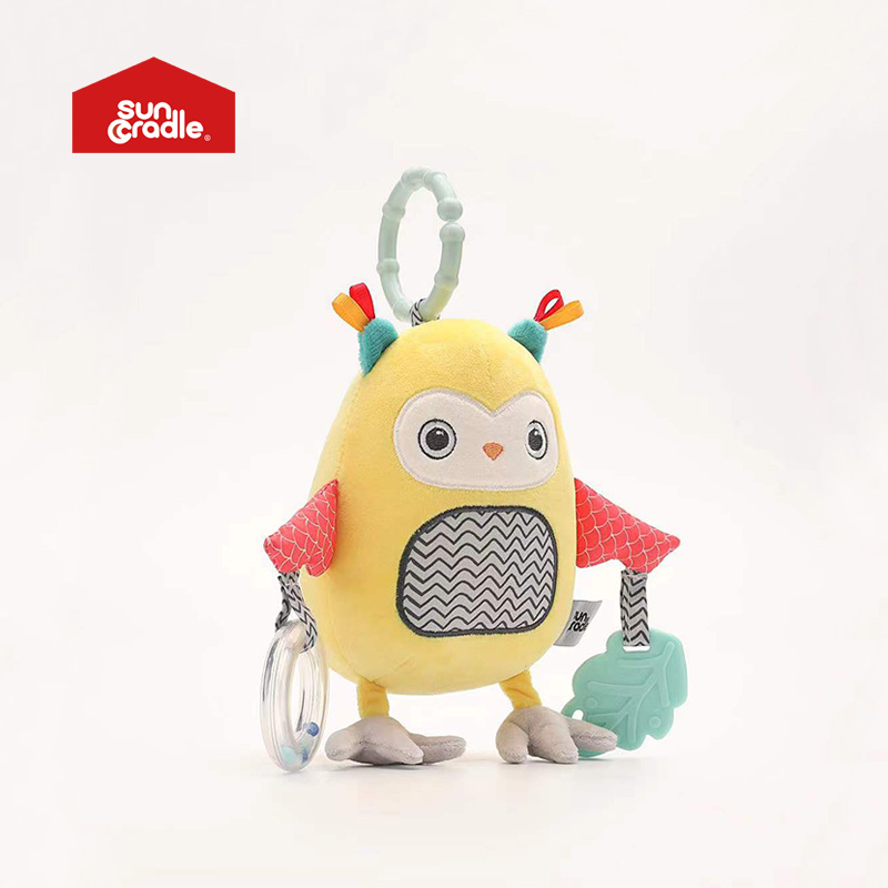 Baby Nursery Music - โมบายติดเตียงเด็กและรถเข็นเด็ก รูปนกฮูกน่ารัก พร้อมเสียงกระดิ่ง ของเล่นดนตรีแขวนเพื่อปลอบประโลม ช่วยให้ทารกแรกเกิดสงบ เหมาะเป็นของขวัญสำหรับห้องเด็กอ่อน