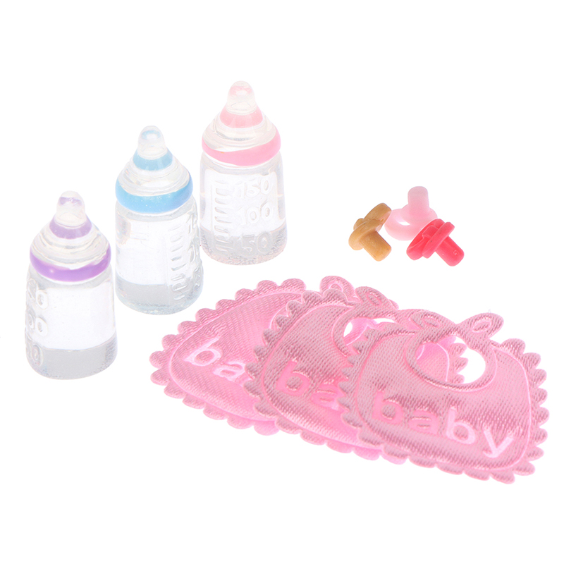 Baby Nursery Music - 3ชิ้นบ้านตุ๊กตา1:12ขวดนมขนาดเล็กชุดจุกนมเด็กของขวัญอุปกรณ์เสริมสำหรับสถานรับเลี้ยงเด็ก