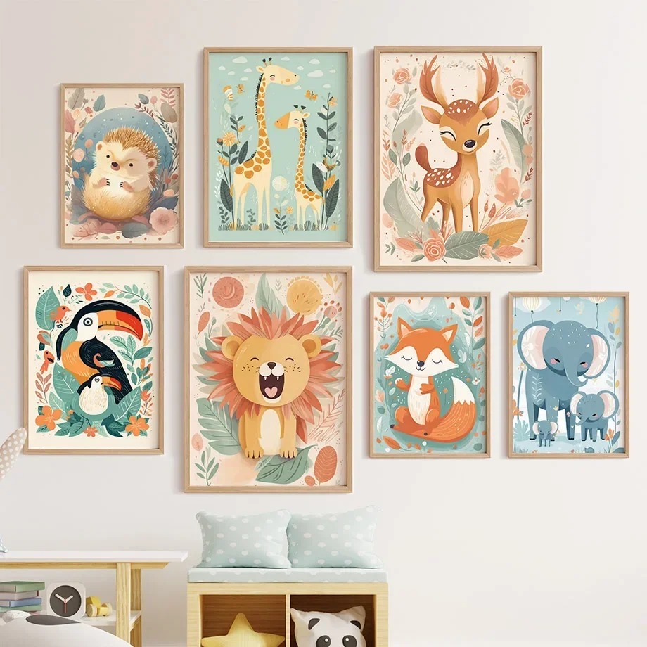 Baby Nursery Giraffe - สิงโต กวาง ยีราฟ ทูแคน สุนัขจิ้งจอก เม่น