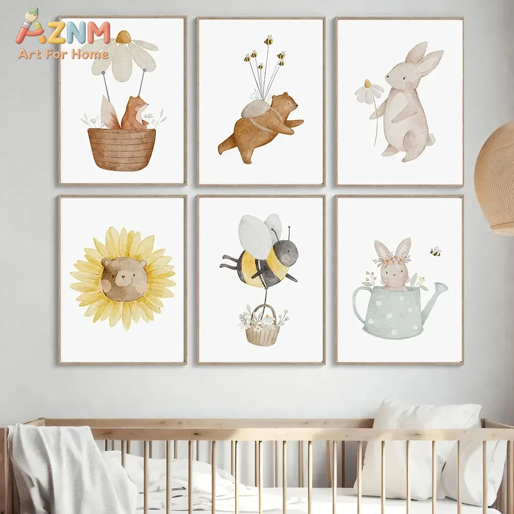 AZNM สีน้ำหมีสุนัขจิ้งจอกสัตว์ - Baby Nursery Home บทวิจารณ์และราคา