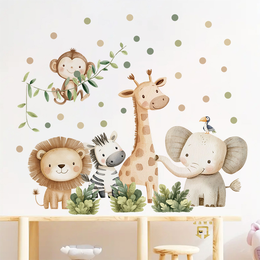 Boho สัตว์ป่าสติ๊กเกอร์ติดผนัง - Baby Nursery Giraffe บทวิจารณ์และราคา