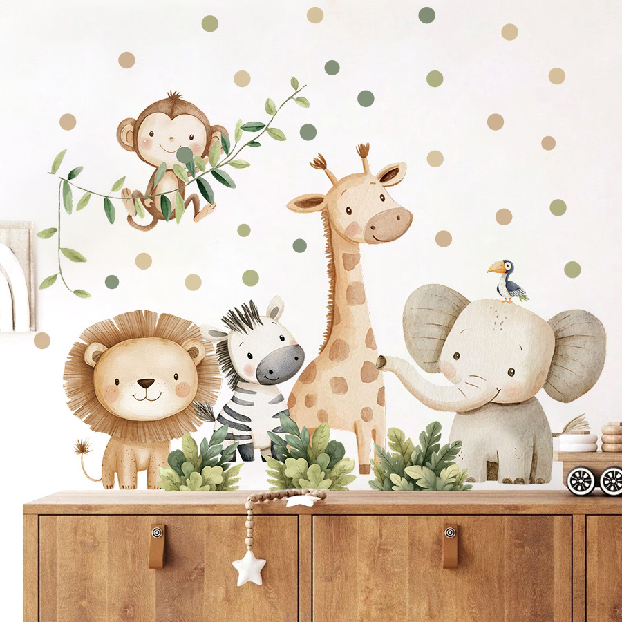 Boho สัตว์ป่าสติ๊กเกอร์ติดผนัง - Baby Nursery Giraffe บทวิจารณ์และราคา