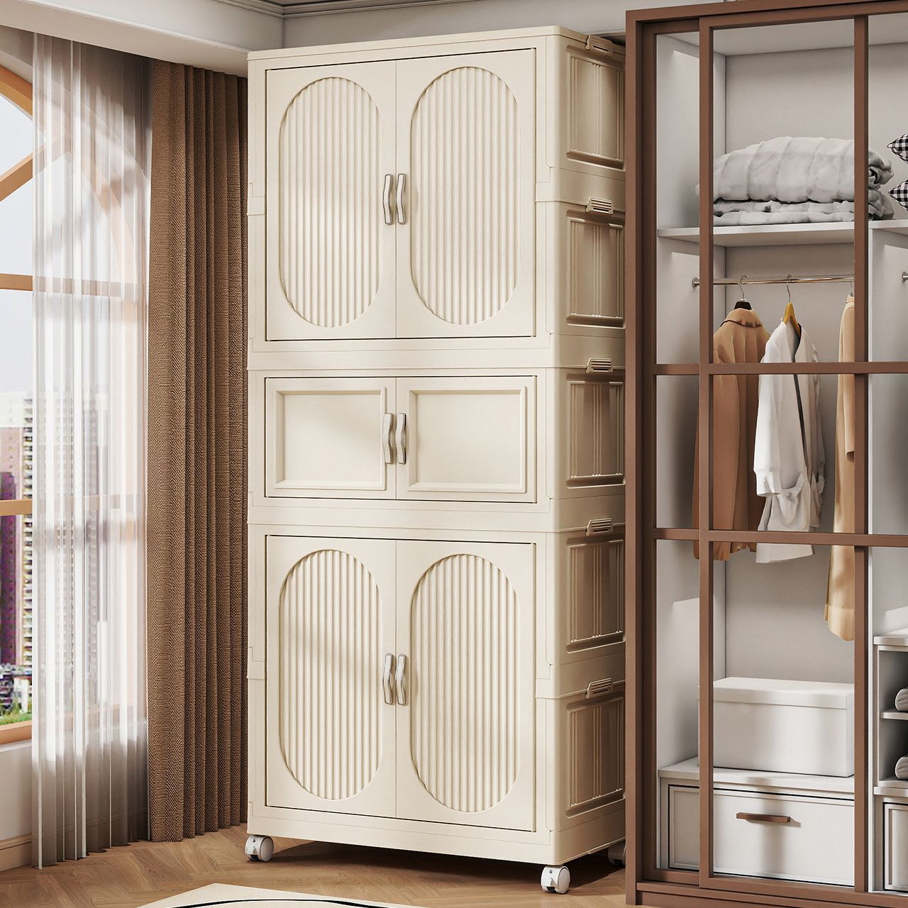 ตู้เสื้อผ้าเด็กแบบพับได้ ตู้เก - Closet Organizer Baby บทวิจารณ์และราคา
