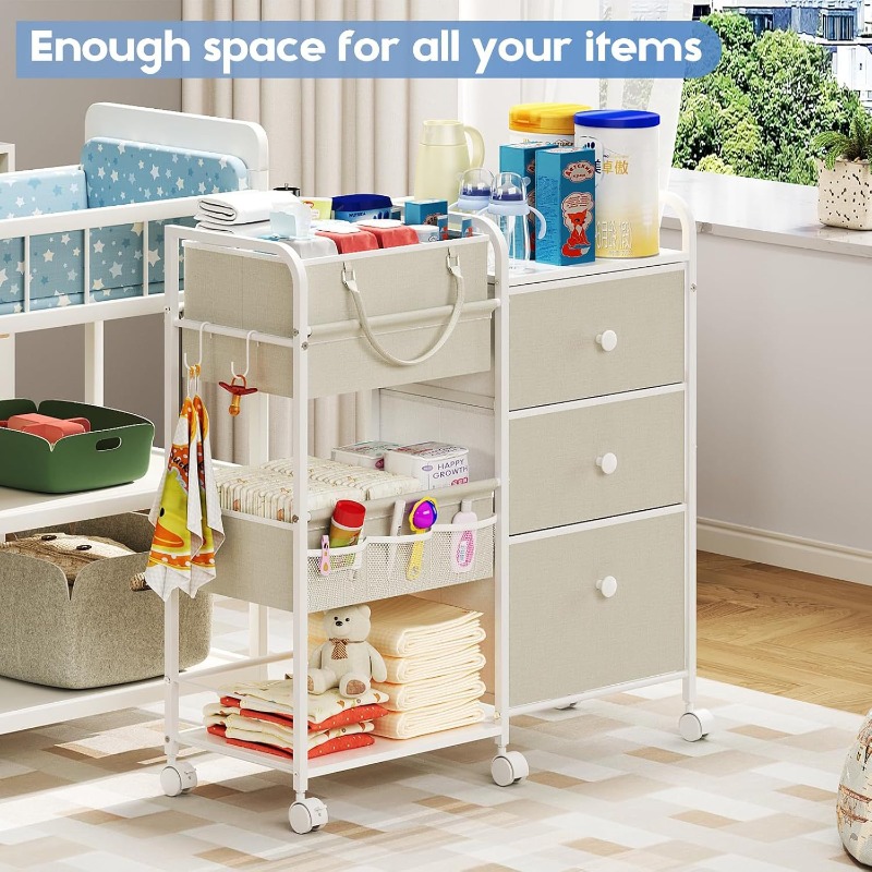 รถเข็นเก็บของใช้เด็กอ่อนขนาดให - Baby Nursery Utility Cart บทวิจารณ์และราคา