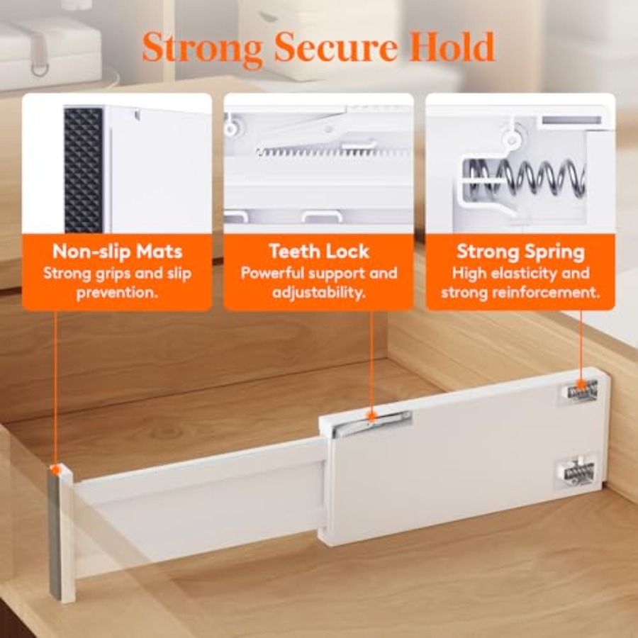 ชุด 4 ชิ้น ตัวแบ่งลิ้นชักสำหรั - Drawer Dresser White บทวิจารณ์และราคา