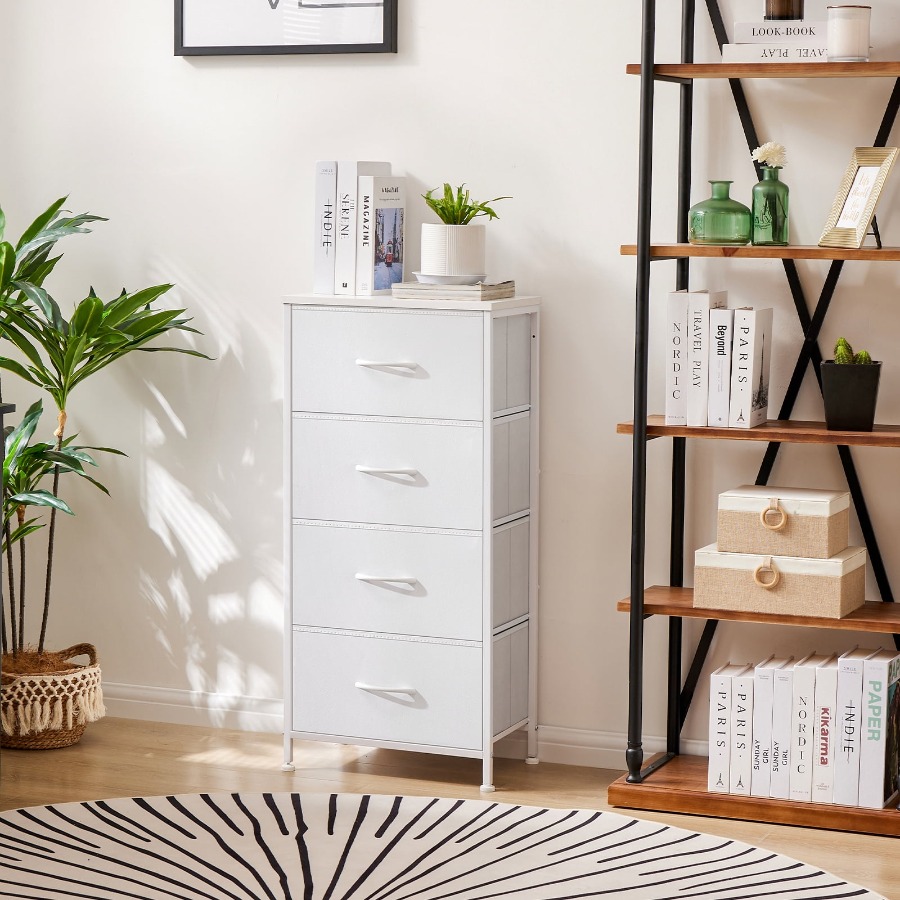 ตู้เก็บของผ้า 4 ลิ้นชัก สำหรับ - Drawer Dresser White บทวิจารณ์และราคา
