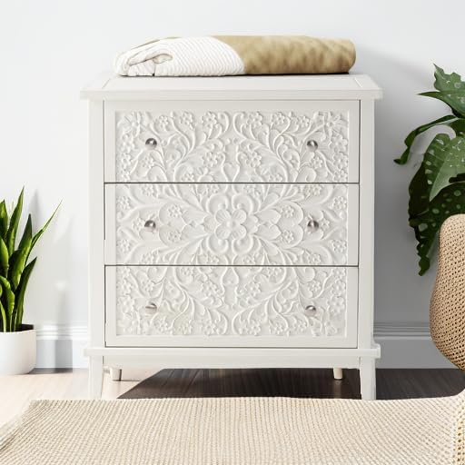 ตู้ลิ้นชักไม้สีขาว 3 ชั้น ประก - Drawer Dresser White บทวิจารณ์และราคา