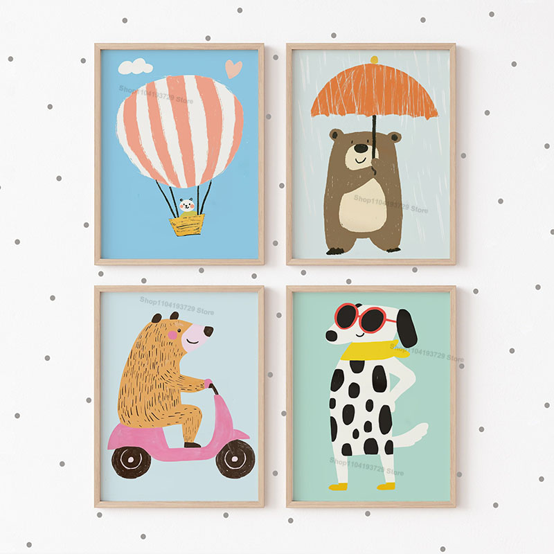 โปสเตอร์การ์ตูนสัตว์น่ารัก หมี - Baby Nursery Home บทวิจารณ์และราคา