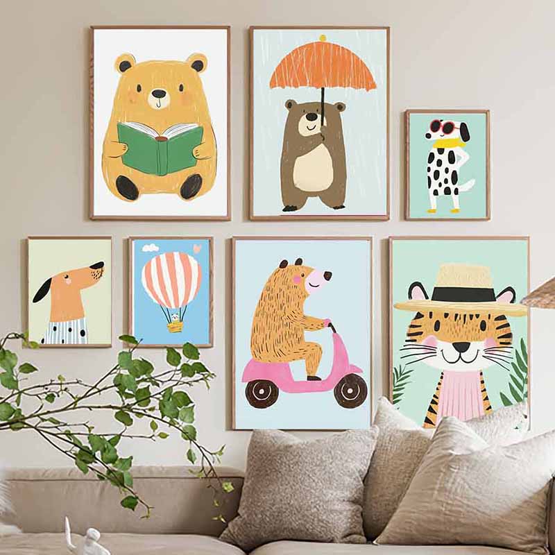 โปสเตอร์การ์ตูนสัตว์น่ารัก หมี - Baby Nursery Home บทวิจารณ์และราคา