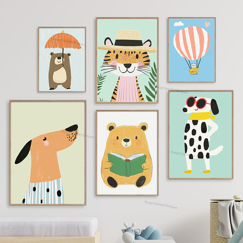 โปสเตอร์การ์ตูนสัตว์น่ารัก หมี - Baby Nursery Home บทวิจารณ์และราคา