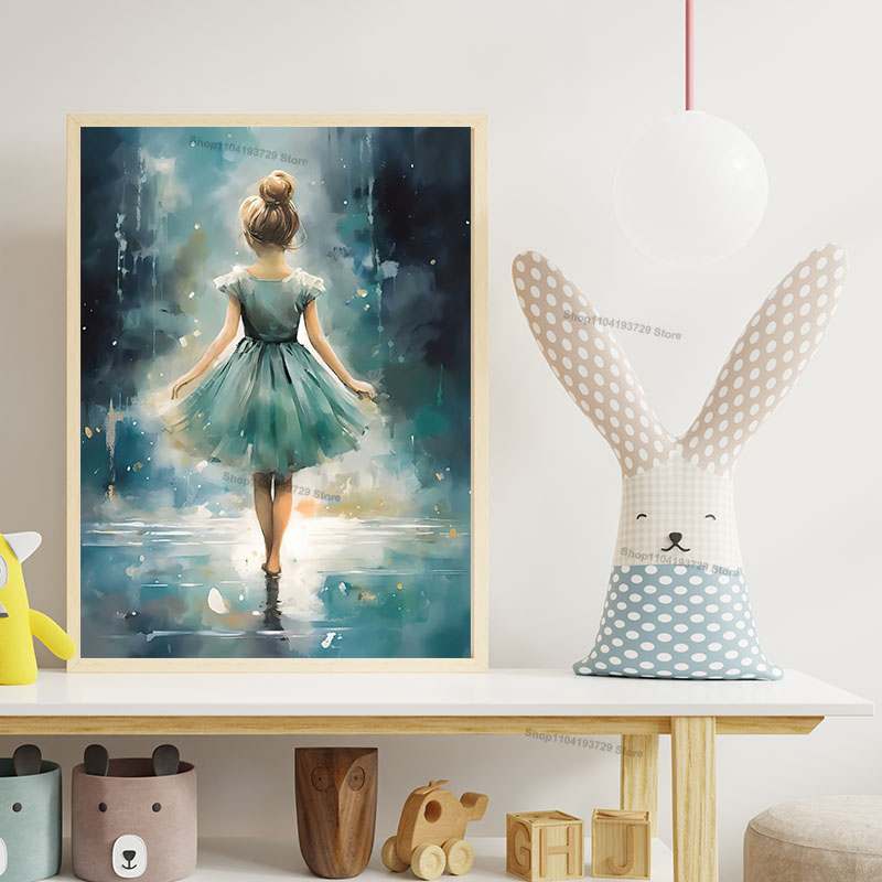 ภาพวาดสีน้ำ บัลเลต์ เด็กผู้หญิ - Baby Nursery Home บทวิจารณ์และราคา