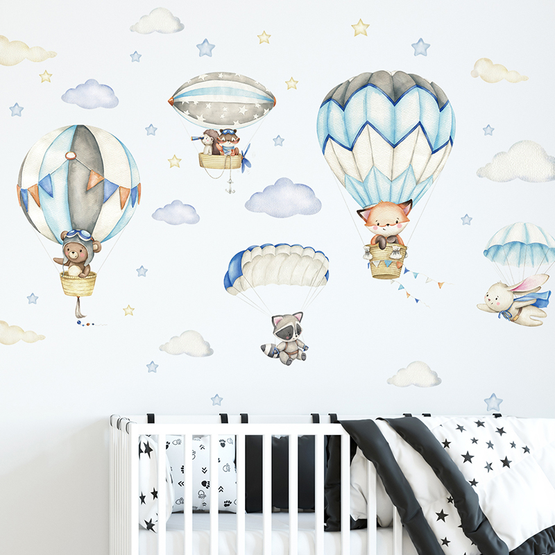 การ์ตูนสัตว์น่ารัก Hot Air บอล - Baby Nursery Home บทวิจารณ์และราคา