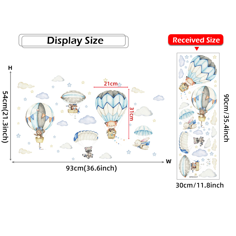 การ์ตูนสัตว์น่ารัก Hot Air บอล - Baby Nursery Home บทวิจารณ์และราคา