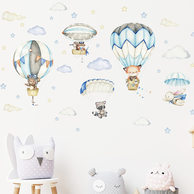 การ์ตูนสัตว์น่ารัก Hot Air บอล - Baby Nursery Home บทวิจารณ์และราคา