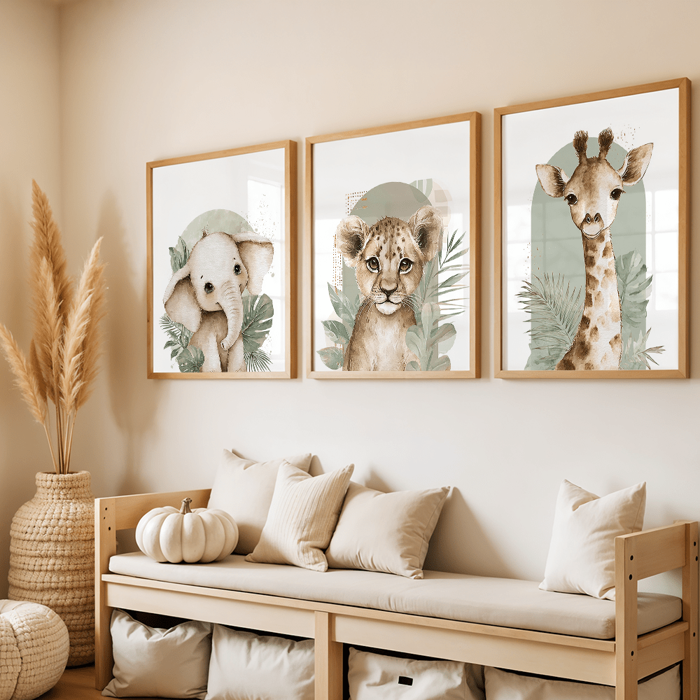 ชุดภาพพิมพ์บนผ้าใบลายสัตว์ ช้า - Baby Nursery Giraffe บทวิจารณ์และราคา