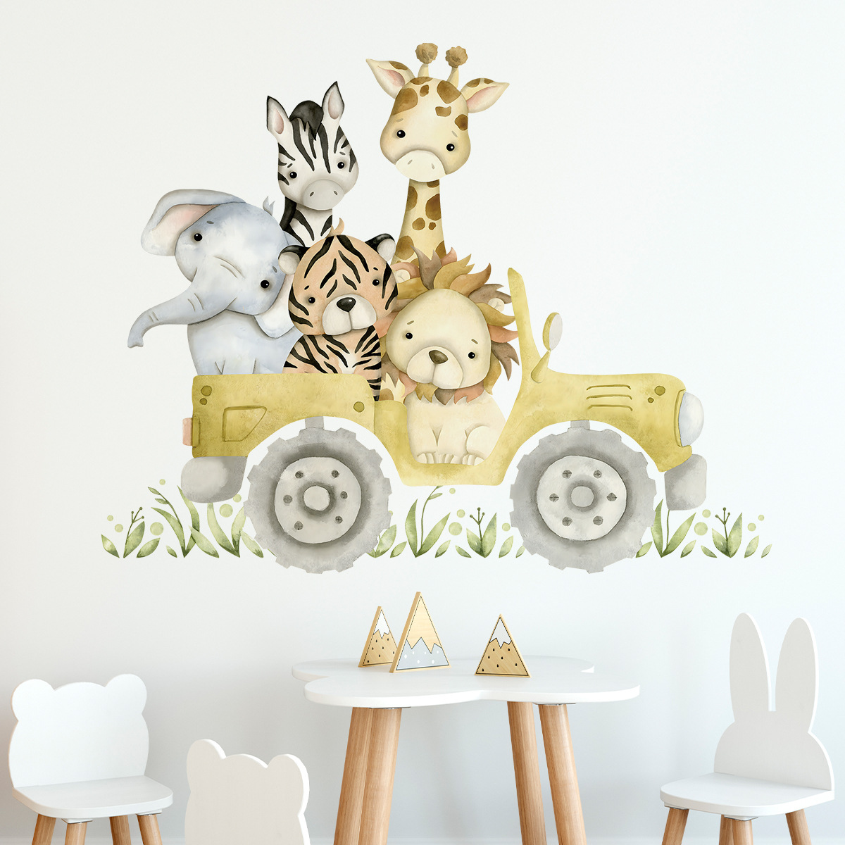 สัตว์น่ารักไดรฟ์รถจี๊ปสติ๊กเกอ - Baby Nursery Giraffe บทวิจารณ์และราคา