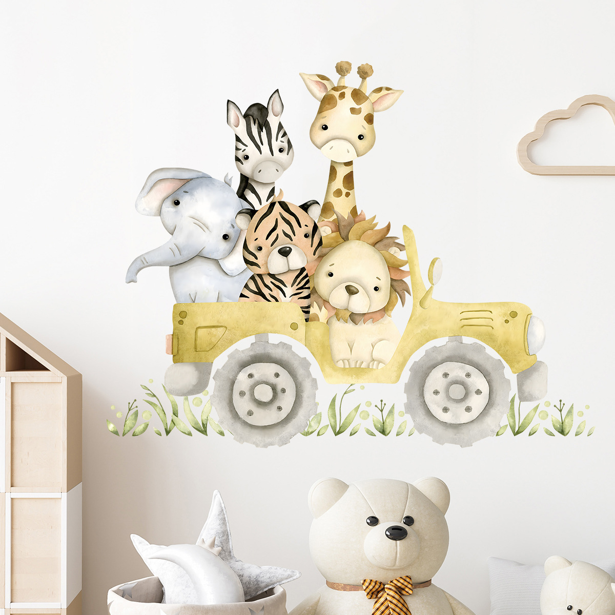 สัตว์น่ารักไดรฟ์รถจี๊ปสติ๊กเกอ - Baby Nursery Giraffe บทวิจารณ์และราคา