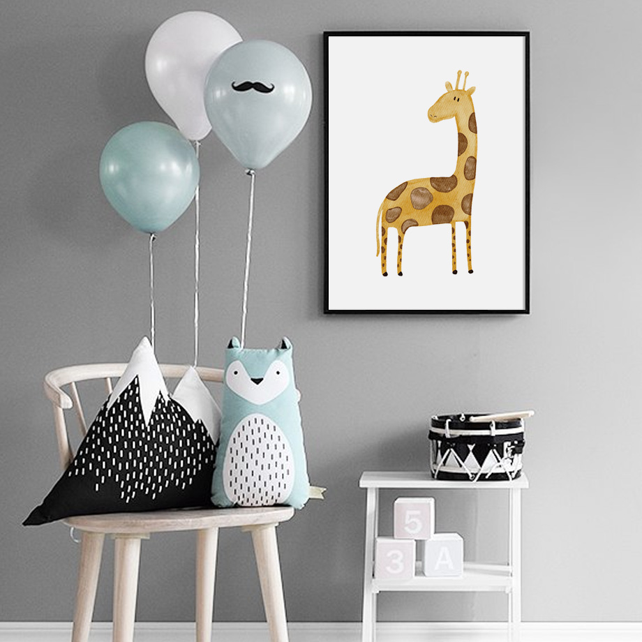 ภาพพิมพ์บนผ้าใบลายไดโนเสาร์ สิ - Baby Nursery Giraffe บทวิจารณ์และราคา