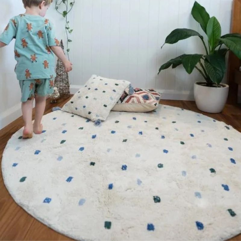 พรมขนนุ่มลายจุดสำหรับห้องนั่งเ - Baby Nursery Mat บทวิจารณ์และราคา