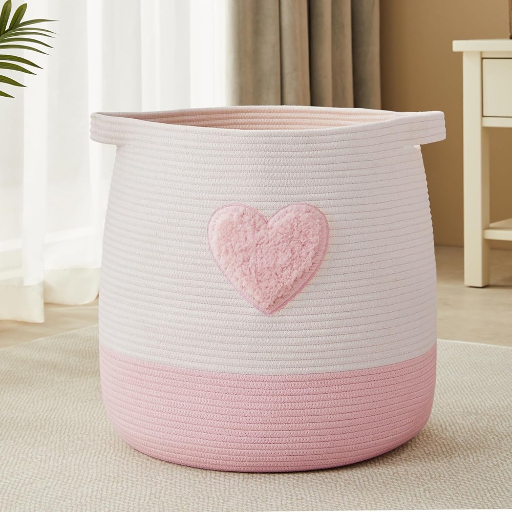 สีชมพูตะกร้าซักผ้า Hamper สําห - Baby Nursery Pink บทวิจารณ์และราคา