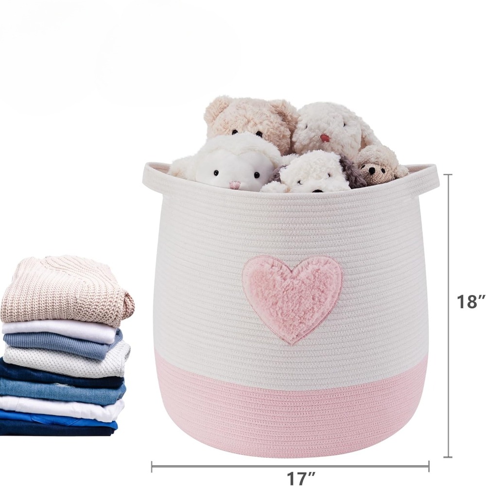สีชมพูตะกร้าซักผ้า Hamper สําห - Baby Nursery Pink บทวิจารณ์และราคา