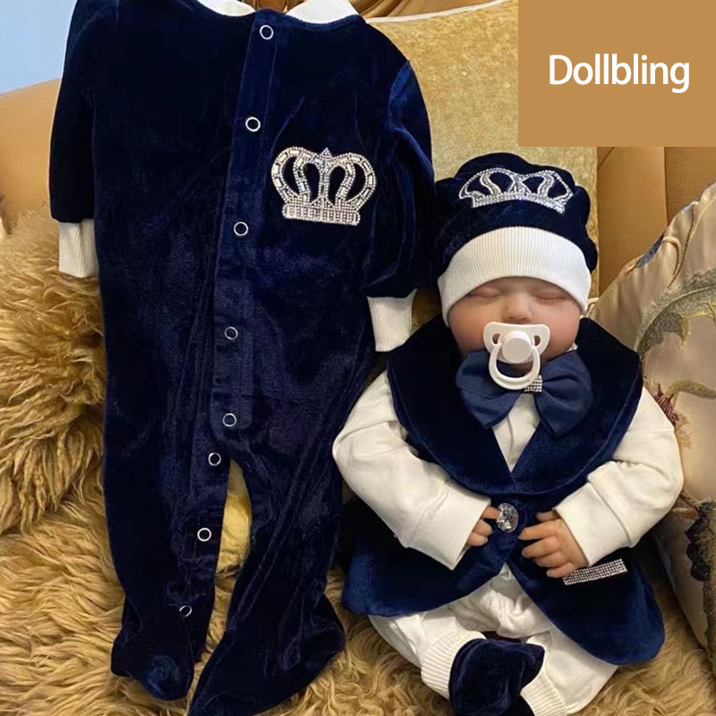 Royal Blue Velvet Baby Romper  - Baby Nursery Outfits บทวิจารณ์และราคา