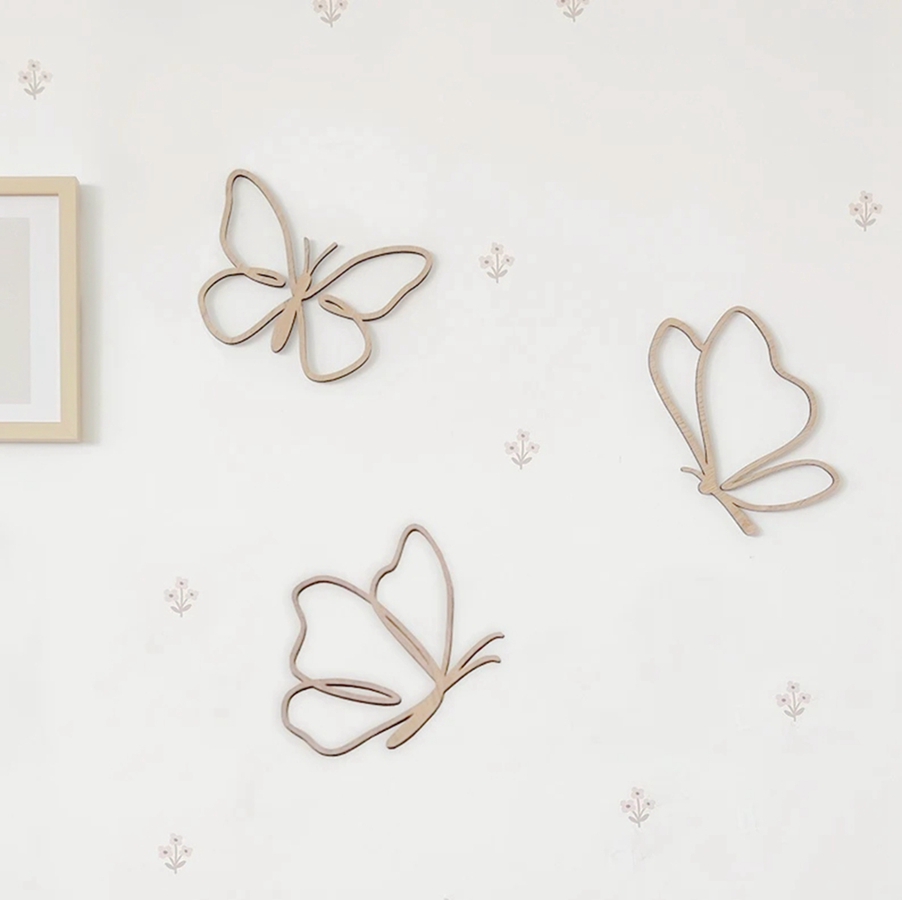 ป้ายผีเสื้อไม้, ของตกแต่งผนังไ - Baby Nursery Artwork บทวิจารณ์และราคา