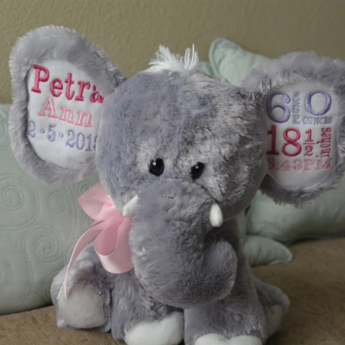 ตุ๊กตาช้างแบบกำหนดเองพร้อมข้อม - Baby Nursery Keepsake บทวิจารณ์และราคา