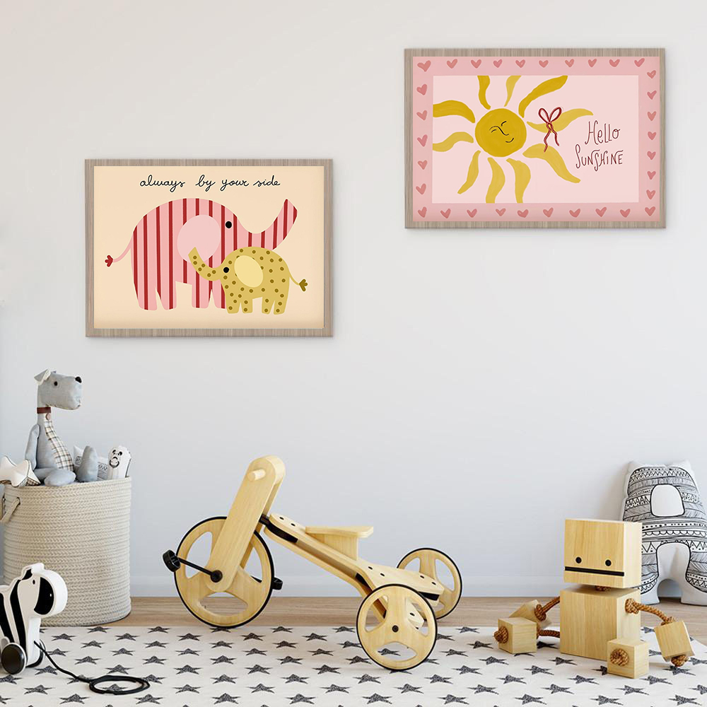 ภาพพิมพ์ศิลปะสำหรับตกแต่งห้องเ - Baby Nursery Pink บทวิจารณ์และราคา