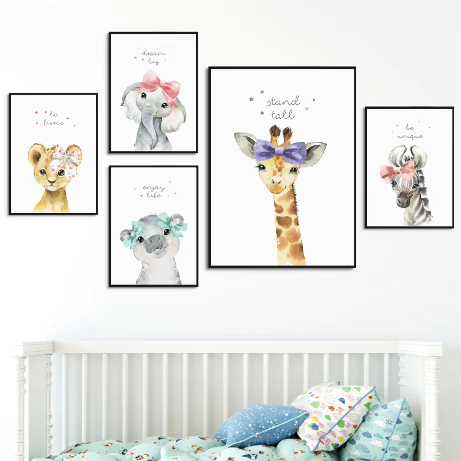 สิงโตม้าลายยีราฟช้าง Hippo ดอก - Baby Nursery Giraffe บทวิจารณ์และราคา