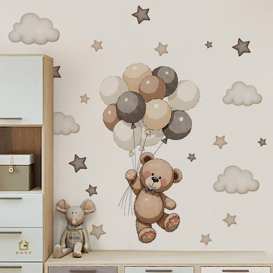 สติ๊กเกอร์ติดผนังรูปหมีเท็ดดี้ - Baby Nursery Artwork บทวิจารณ์และราคา