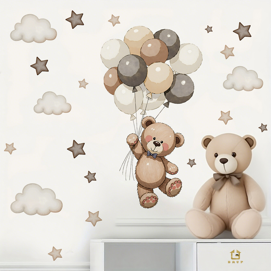 สติ๊กเกอร์ติดผนังรูปหมีเท็ดดี้ - Baby Nursery Artwork บทวิจารณ์และราคา