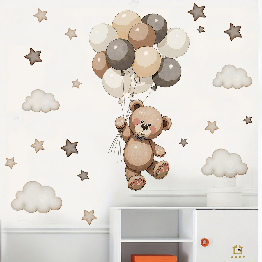สติ๊กเกอร์ติดผนังรูปหมีเท็ดดี้ - Baby Nursery Artwork บทวิจารณ์และราคา