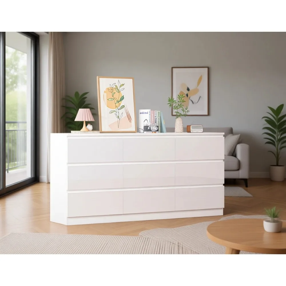 ตู้ลิ้นชักขนาดใหญ่ 70 นิ้ว 9 ล - Drawer Dresser White บทวิจารณ์และราคา