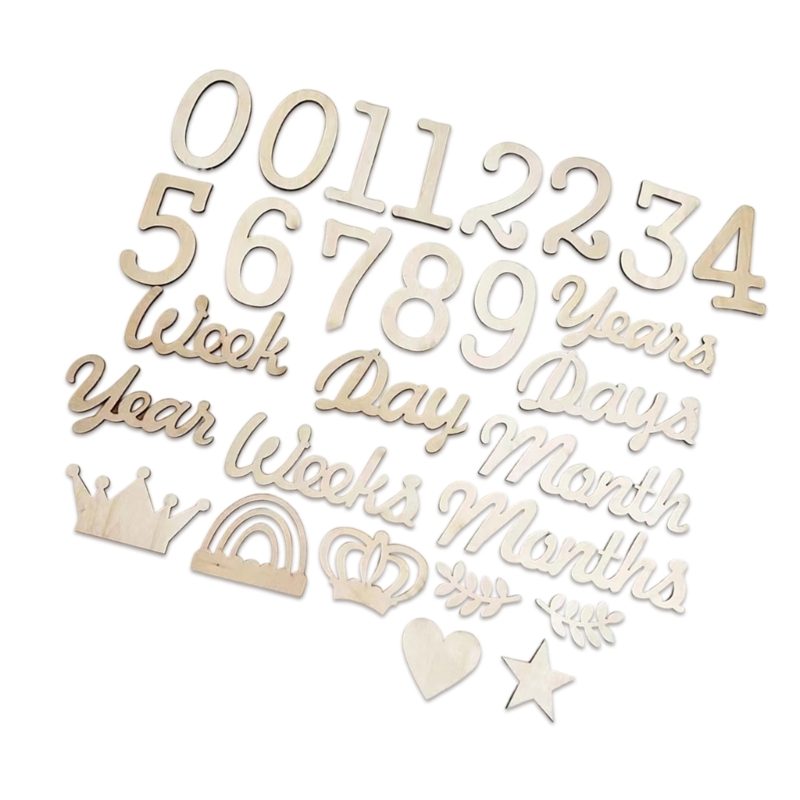 ไม้ Milestones หมายเลขและ Word - Baby Nursery Keepsake บทวิจารณ์และราคา