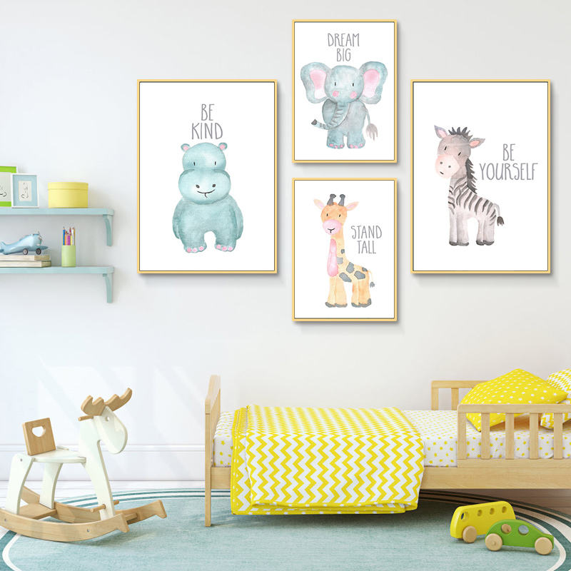 เด็กสัตว์สิงโตช้างยีราฟโปสเตอร - Baby Nursery Giraffe บทวิจารณ์และราคา