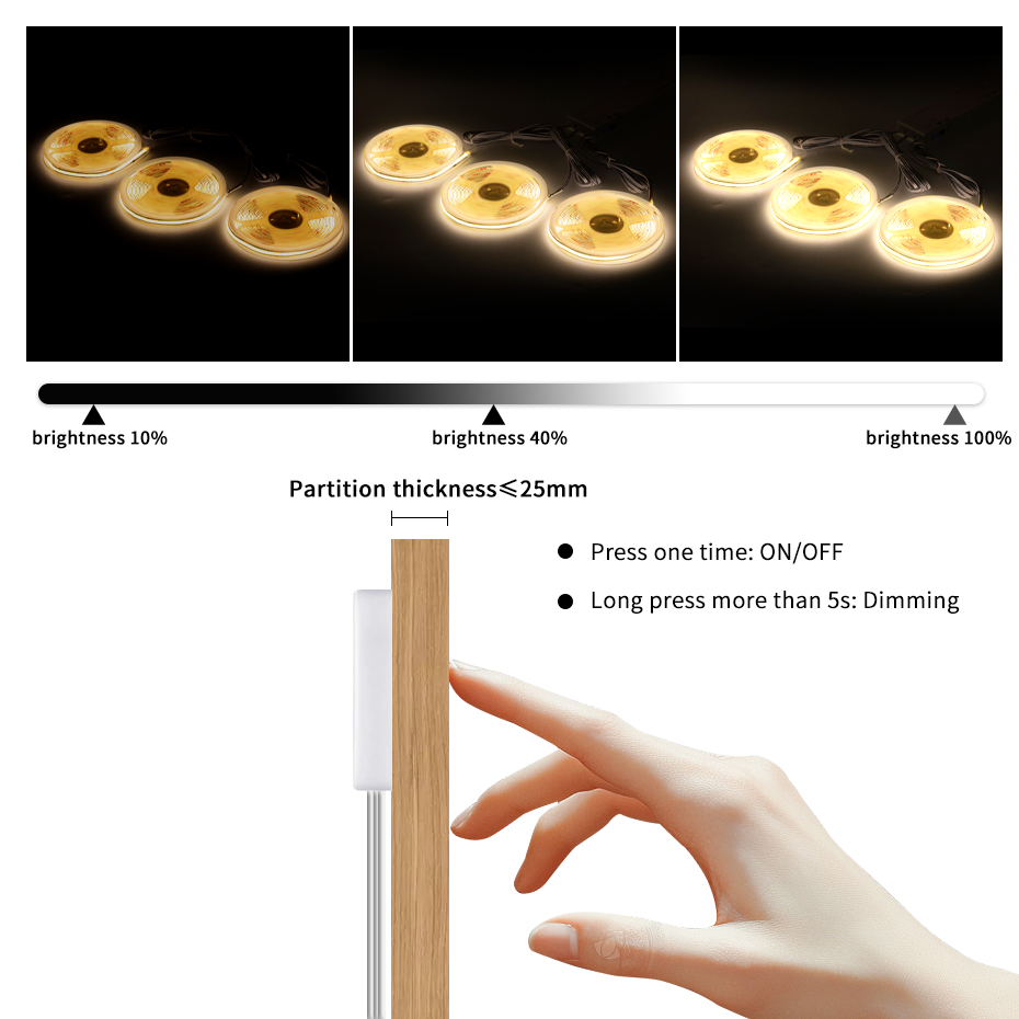 24V COB LED Strip EU/US/AU/UK  - Drawer Dresser White บทวิจารณ์และราคา