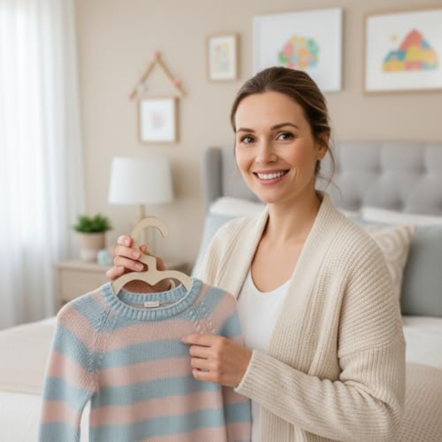 ไม้แขวนเสื้อไม้ 10 ชิ้นสำหรับต - Closet Organizer Baby บทวิจารณ์และราคา