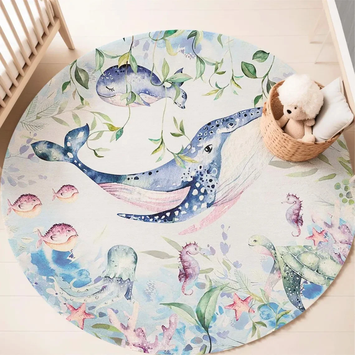 พรมลายสัตว์ทะเลสีฟ้า สำหรับห้อ - Baby Nursery Mat บทวิจารณ์และราคา